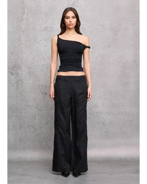 Utopia 100% Linen Wide Leg Pants, Donna, Taglia - Grigio