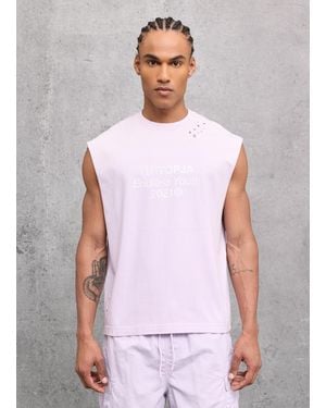 Utopia Sunfaded Tank Top Pastel Lilac, Uomo, Taglia - Bianco