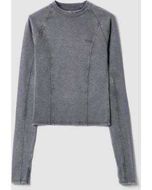Utopia Seamed Longsleeve Washed, Donna, Taglia - Grigio