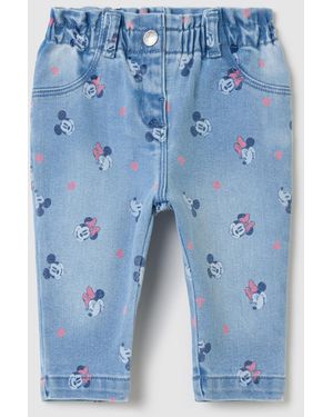 OVS Jeans Con Stampa Minnie E Topolino All-Over, Neonata, Taglia - Blu