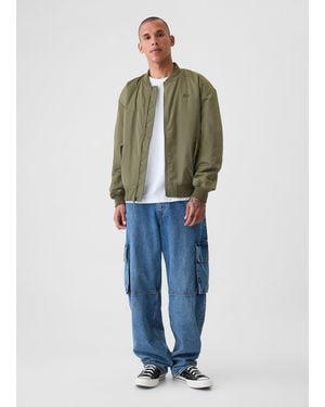 Gap Bomber Full-Zip Con Ricamo Logo, Uomo, Taglia - Blu