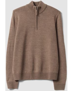 OVS Maglia Half Zip Regular Fit - Marrone