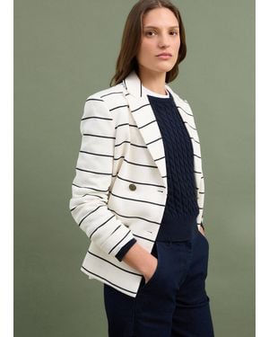 Piombo Blazer A Righe Regular Fit Doppiopetto Con Rever Classico, Donna, Taglia - Verde