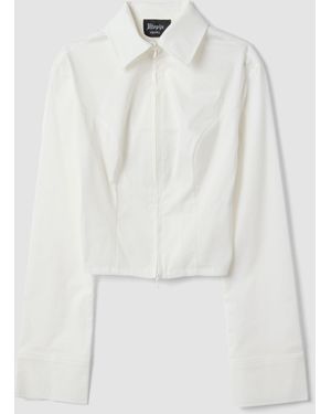 Utopia Fitted Full-Zip Shirt, Donna, Taglia - Bianco