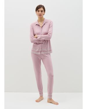 OVS Ovs Pantalone Pigiama Con Motivo Decorativo, Donna, Taglia - Rosa