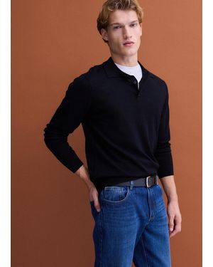 Piombo Maglia Polo Nera - Nero