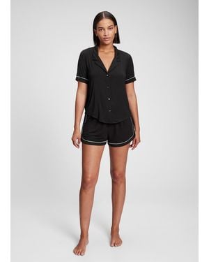 Gap Top Pigiama Con Piping A Contrasto, Donna, Taglia - Nero