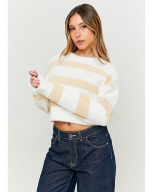 Tally Weijl Pullover Cropped Fantasia, Donna, Taglia - Bianco