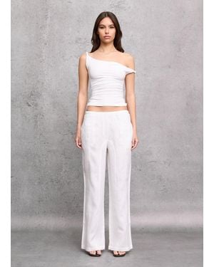 Utopia 100% Linen Wide Leg Pants, Donna, Taglia - Grigio