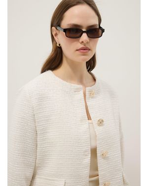 Hybrid Giacca Bianca Corta Con Bottoni Gioiello Regular Fit, Donna, Taglia - Neutro