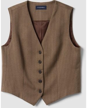 Piombo Contemporary Gilet - Marrone