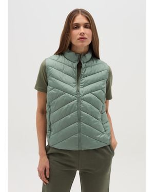 OVS Ovs Gilet Full-Zip Ultralight A Collo Alto, Donna, Taglia - Verde