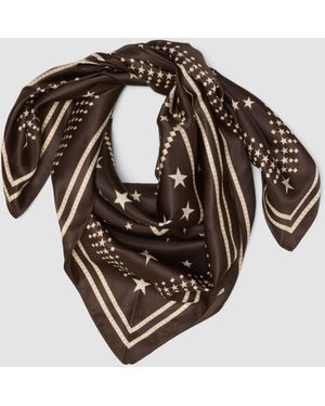 B.ANGEL Foulard Con Stampa A Stelle, Donna, Taglia - Marrone