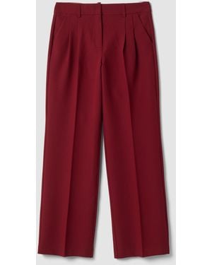 Les Copains Pantaloni Formali Rossi Wide Leg - Rosso