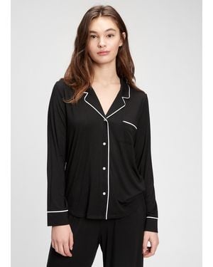 Gap Top pigiama con piping a contrasto - Nero