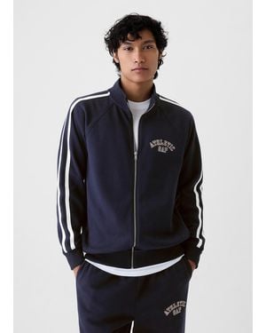 Gap Full-Zip Con Bande Rigate Ricamo Logo Athletic, Uomo, Taglia - Blu