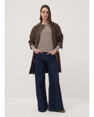 URBAN COMMUTER Giacca Lunga Con Cappuccio E Zip, Donna, Taglia - Blu