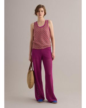 Piombo Pantaloni Palazzo - Rosso