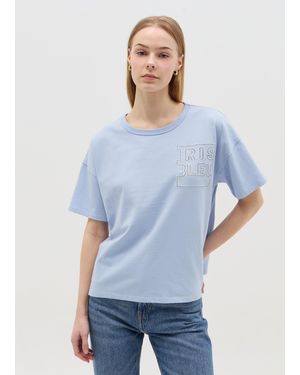 OVS Ovs T-Shirt Con Ricamo "Iris Bleu" Donna, Taglia - Bianco