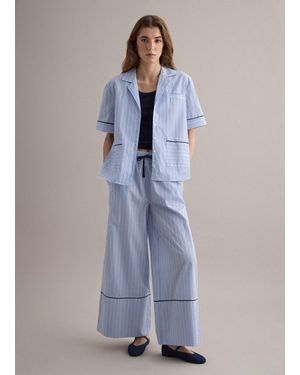 Piombo Pantaloni Palazzo Azzurri - Blu