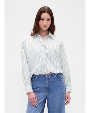 Gap Camicia azzurra in cotone a righe - Bianco