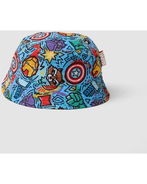 Marvel Cappello Bucket Azzurro Con Stampa All Over, Bambino, Taglia - Blu