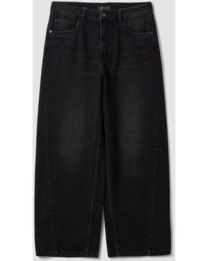 B.ANGEL Jeans Denim Neri Barrel - Nero