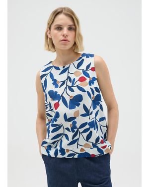 Hybrid Top Senza Maniche A Fiori, Donna, Taglia - Blu