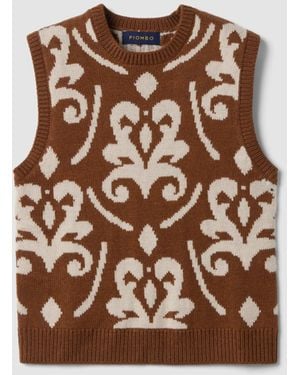 Piombo Gilet Marrone E Bianco