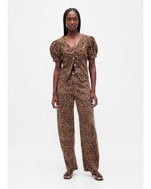 Gap Jeans Straight Con Stampa Leopardata, Donna, Taglia - Neutro