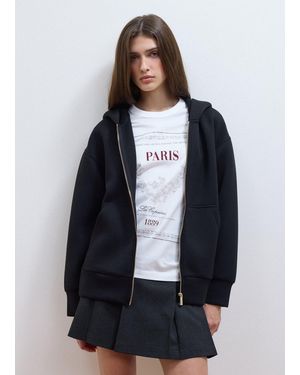 Les Copains Felpa Full Zip Nera - Blu