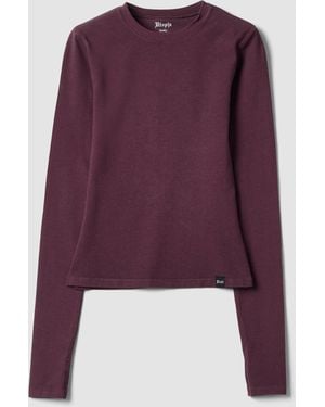 Utopia Perfect Longsleeve Washed Burgundy, Donna, Taglia - Viola