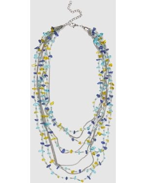 OVS Ovs Collana Lunga Multifili Con Perline Colorate, Donna, Taglia - Bianco