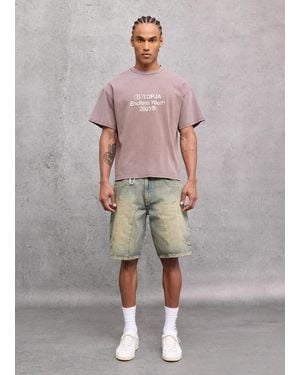 Utopia Denim Shorts Washed Light & Tea, Uomo, Taglia - Grigio