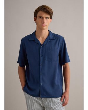 Piombo Camicia A Maniche Corte - Blu