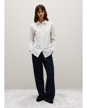 Piombo Camicia Bianca A Righe - Bianco