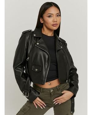 Tally Weijl Giacca Biker Nera Regular Fit, Donna, Taglia - Nero