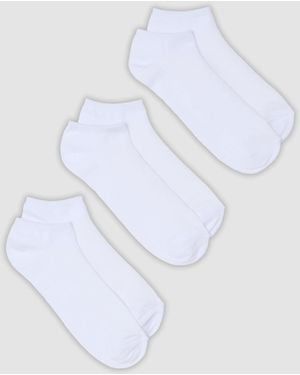OVS Tripack Di Calze Sportive Bianche Alla Caviglia - Bianco