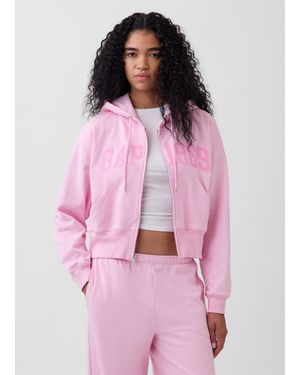 Gap Felpa Con Logo Cappuccio E Zip - Rosa
