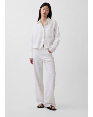 Gap Pantaloni Wide Leg - Bianco