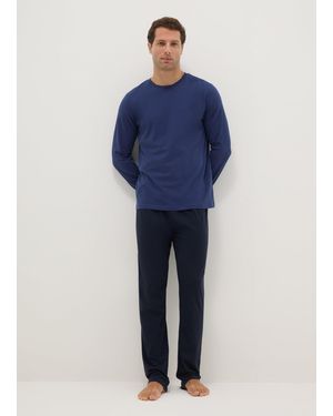 OVS Pigiama Girocollo A Maniche Lunghe - Blu