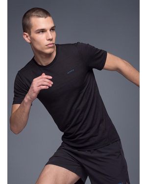 ALTAVIA T-Shirt Tecnica Traspirante Da Corsa Uomo, Taglia - Nero