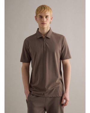 Piombo Tech Polo A Maniche Corte - Marrone