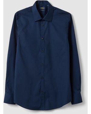 OVS Camicia Slim Fit Con Colletto Classico Easy Iron, Uomo, Taglia - Blu