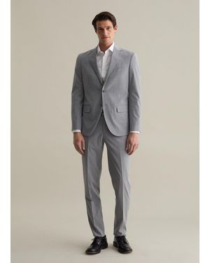 Piombo Completo Gessato, Uomo, Taglia - Grigio