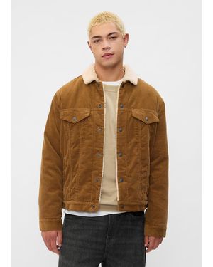 Gap Giacca corta in corduroy con interno in sherpa - Marrone