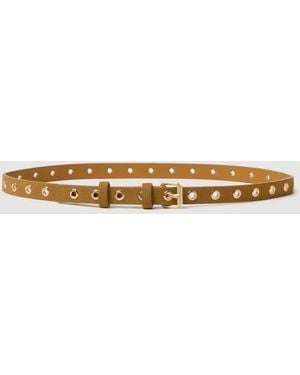 OVS Cintura Con Borchie Dorate Effetto Camoscio, Donna, Taglia - Bianco