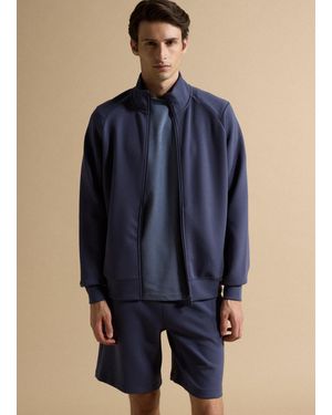 Piombo Tech Full-Zip Con Colletto - Blu