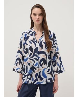 Hybrid Blusa Fantasia A Maniche Lunghe Con Scollo A V, Donna, Taglia