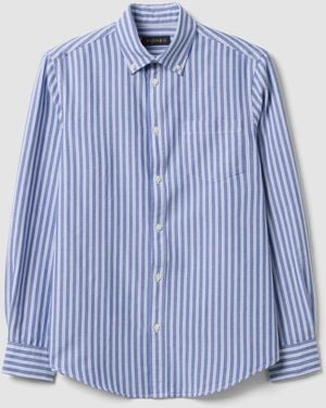Piombo Camicia Oxford Azzurra A Righe - Blu